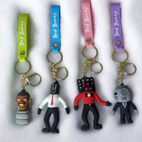 4pcs Skibidi Toilet Keychain GoodieBag filler, Favor, Fun Collectable, Gifts - Picture 1 of 3